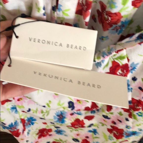 NWT Veronica Beard Floral Halter Tie-Front Top - Picture 6 of 9